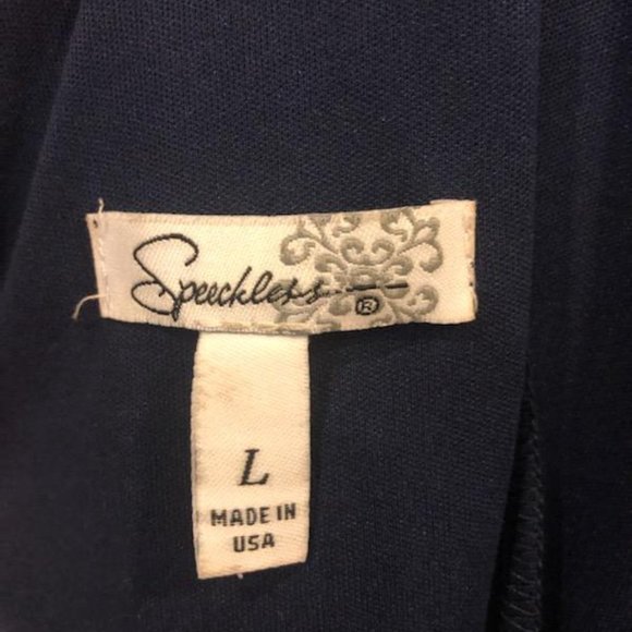 Speechless Womens Navy Blue Lace Overlay Sleeveless Fit And Flare Dress - Picture 3 of 3